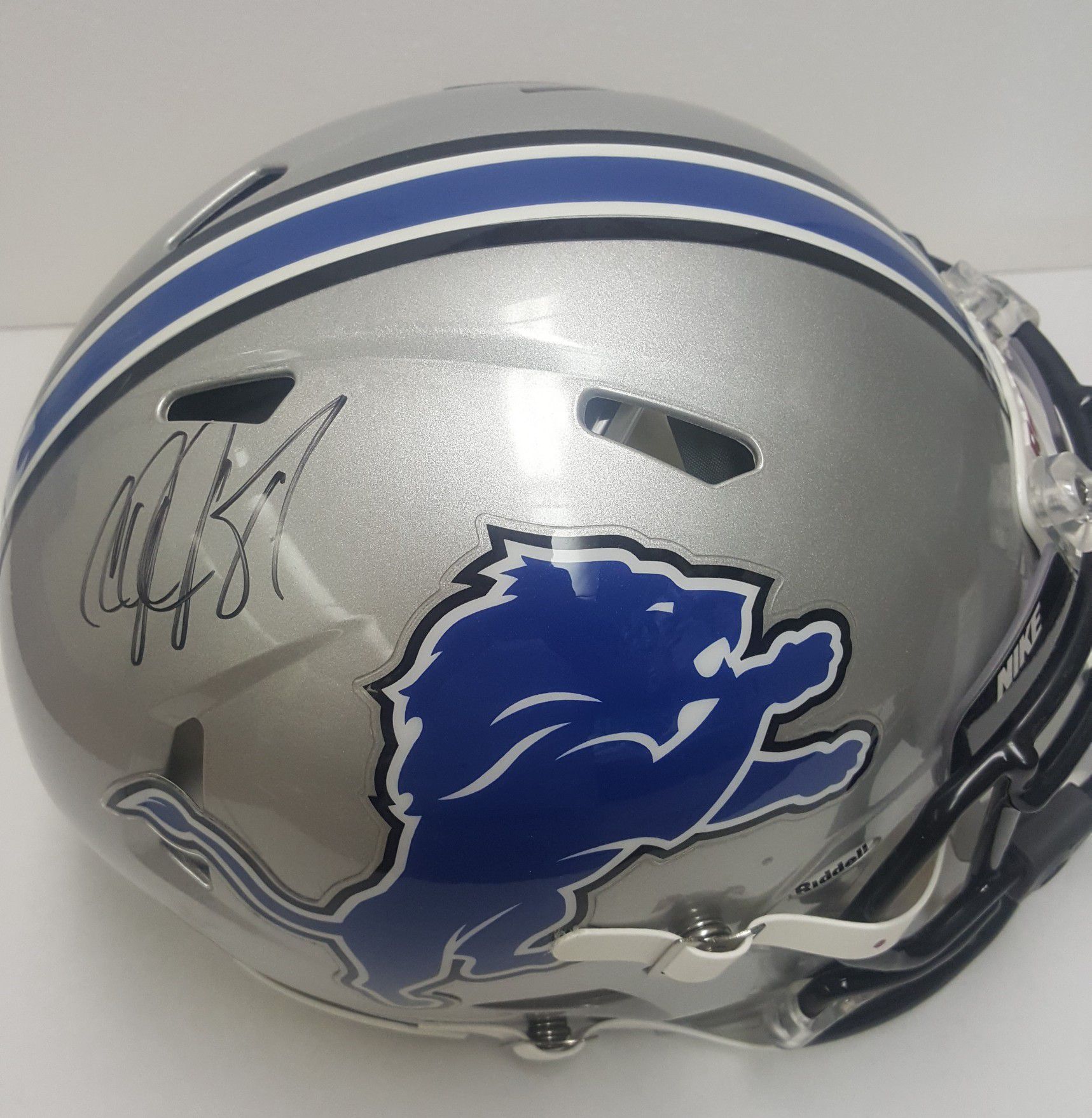 calvin johnson autographed helmet