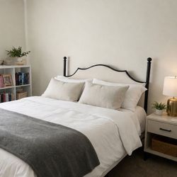 FULL SET ** PRACTICALLY BRAND NEW Full Bed Frame, Mattress, Mattress Topper And Box Spring