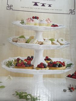 CERAMIC PEDESTAL CAKE PLATE SET