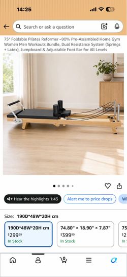 Foldable Pilates Reformer Machine