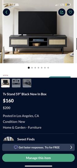 Tv Stand 59” New Black