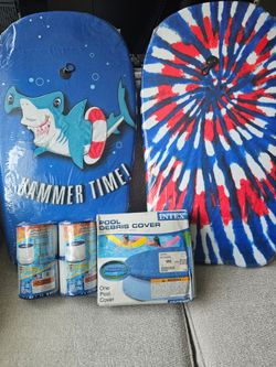 10ft pool cover, filters and boards