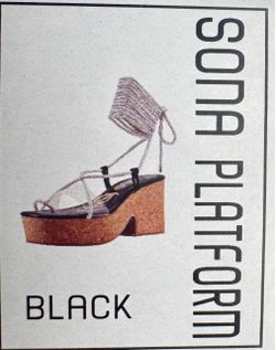 Size 6 Platform wedge Sandal in Black