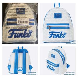 FUNKO Logo Loungefly White Mini Backpack (NWT)