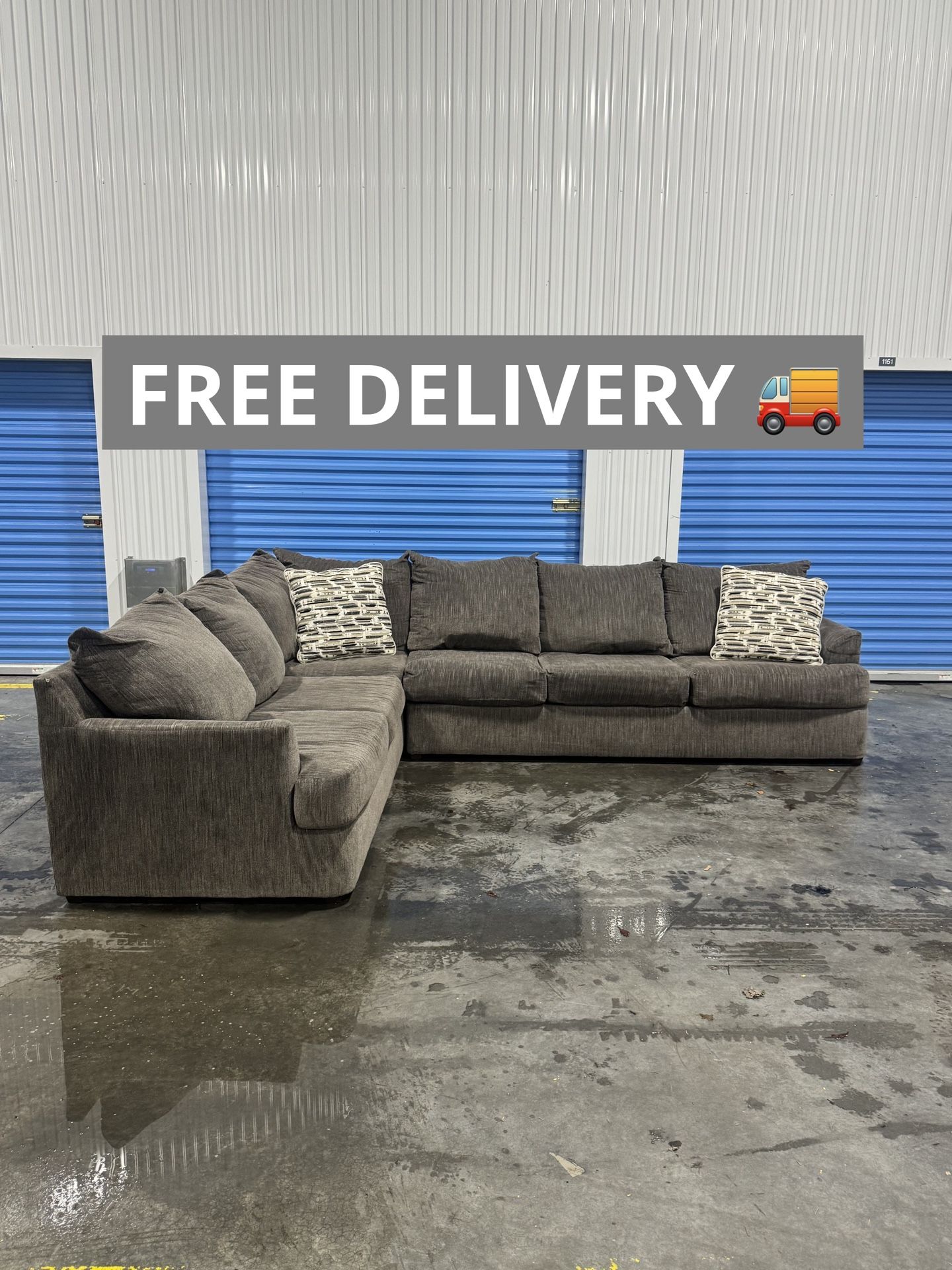 Gray Sectional Couch, Free Delivery