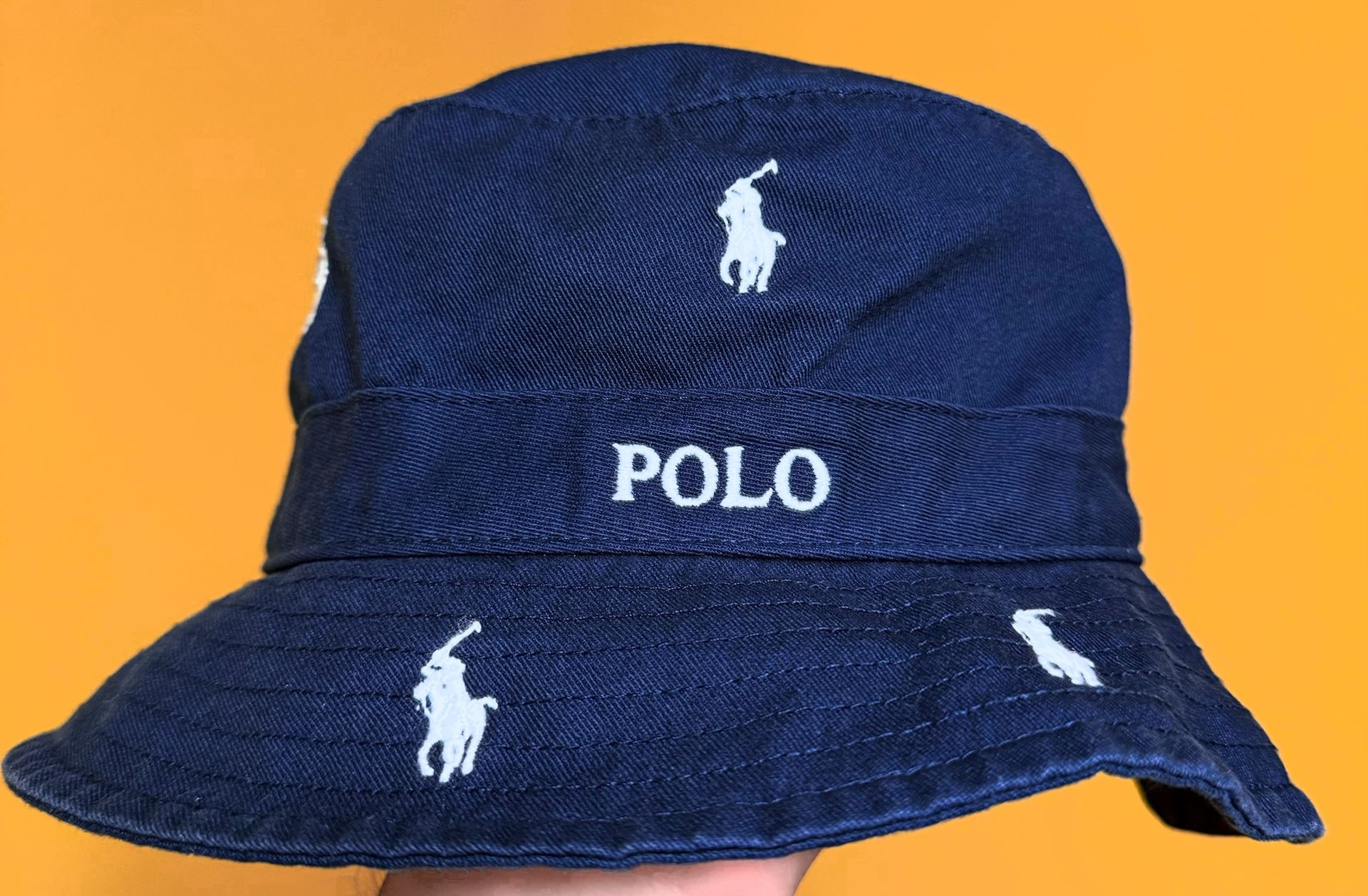 Polo Ralph Lauren Navy Allover Pony Bucket Hat