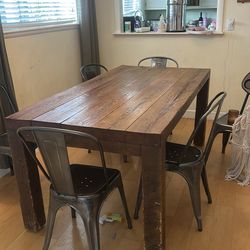 Wooden Farmstyle Table & chairs