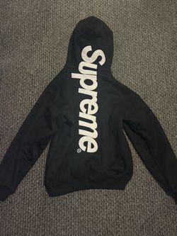 (pick up only)Supreme Black Hoodie with Vertical Logo