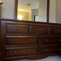Ashley Furniture Solid Wood Chest and Mirror 