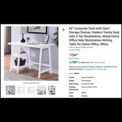 White Desk and Chair Good Condition 