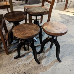 Wood And Iron Adjustable Stools $113 Each