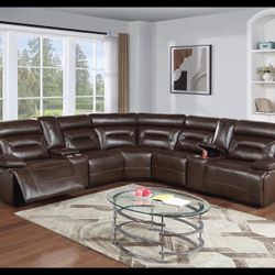 Brand New Super Plush Reclining Sectional Sofa 