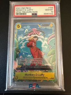 2024 ONE PIECE OP08-TWO LEGENDS TREASURE RARE #109 MONKEY D. LUFFY PSA 10
