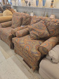 Multicolor Paisley Print  Arm  Chair " 2 available"
