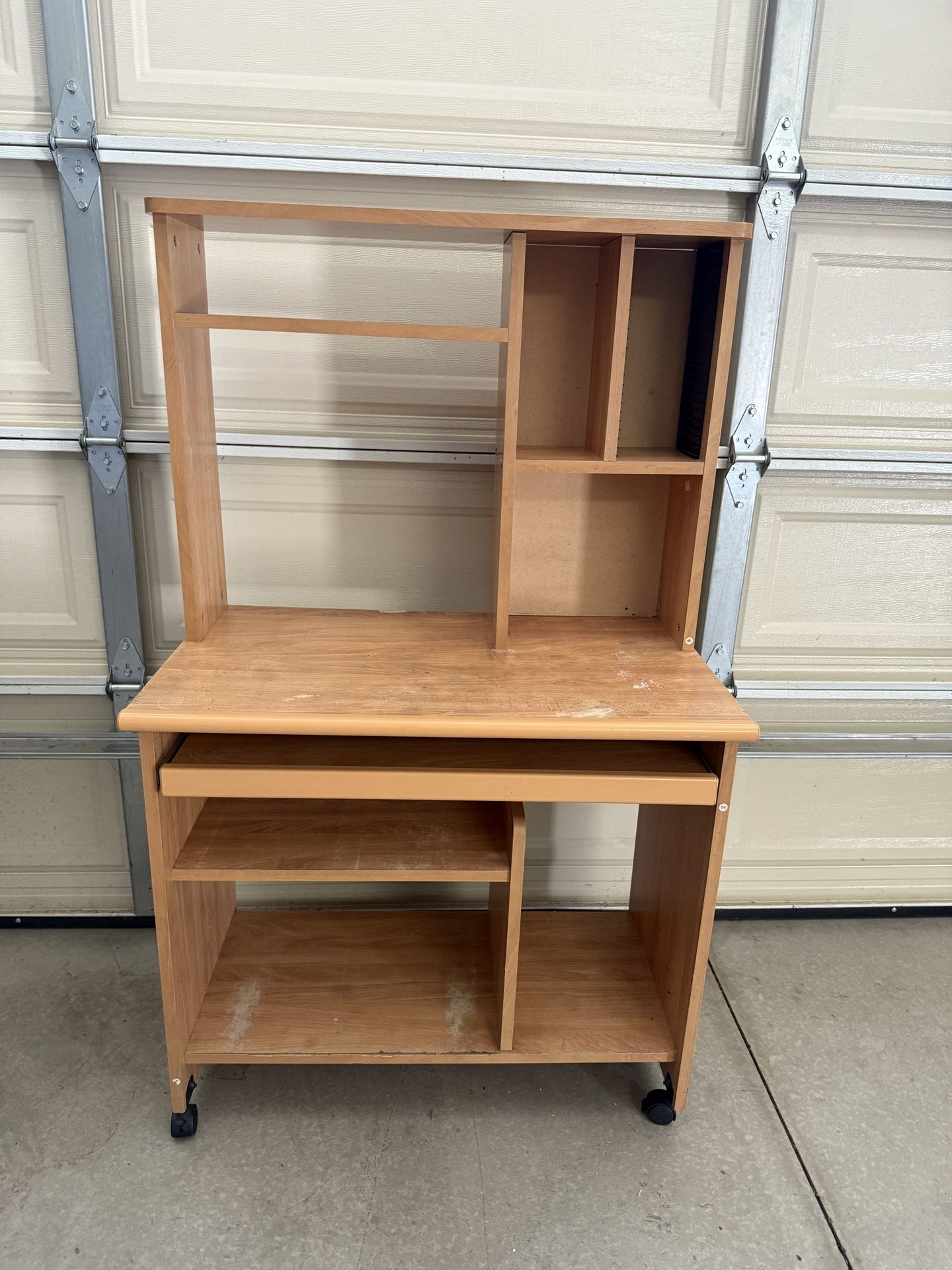 Portable Computer Desk | Pullout Keyboard & Printer Space 