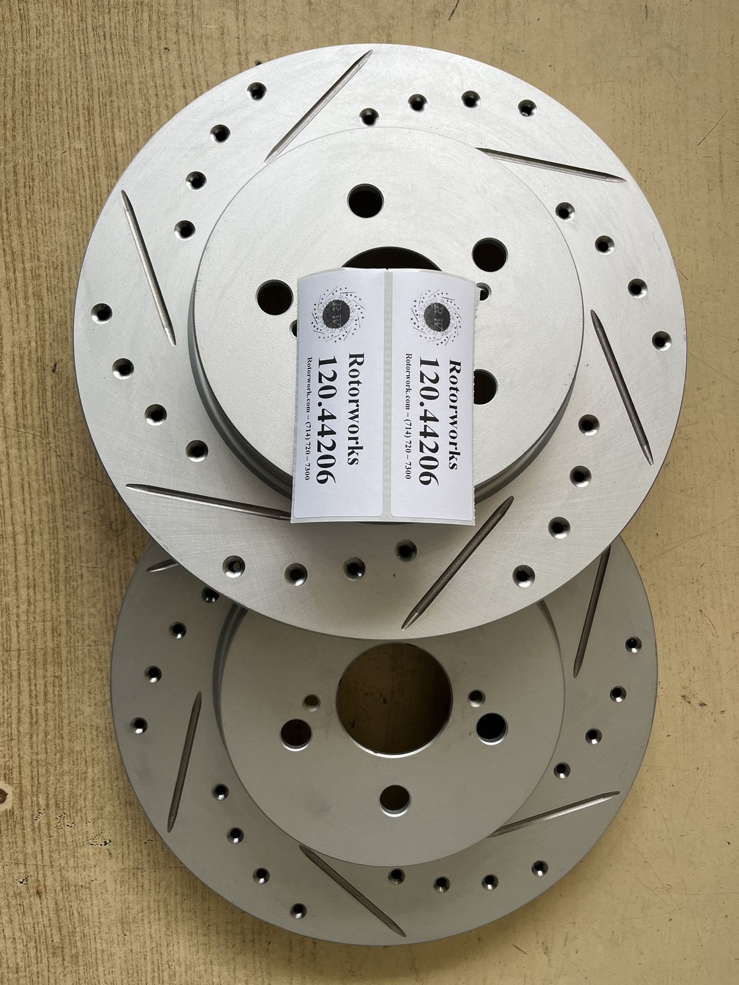 Toyota Corolla 19-22 Rear Drill Slot Rotors Premium Ceramic Brake Pads