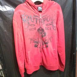 Men's South Pole Hoodie Sweater - Full Zip Up. Size XL.