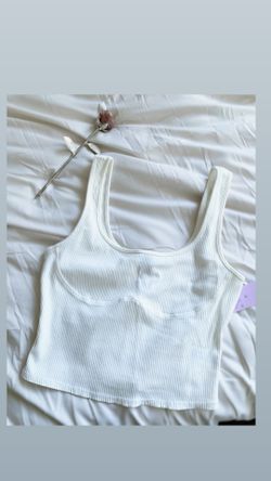 Elegant White Ribbed Tank Top