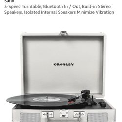 Crosley CR8005F-WS Cruiser Plus Record Player, White Sand