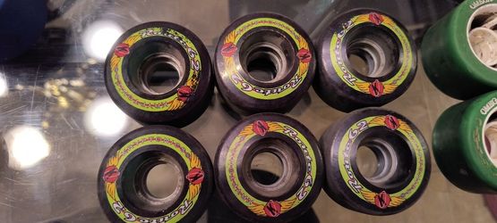 Set Of Six Black Kryptonics Route 62 K Skate Wheels