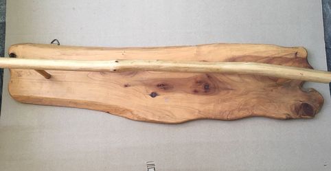 Rustic natural wood towel bar