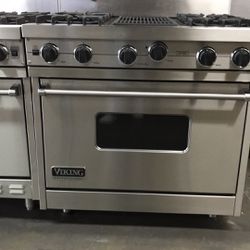 Viking 36”WIDE GAS RANGE STOVE WITH CHARBROIL GRILL 