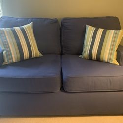 Two Cushion Couch - Blue - Excellent Condition