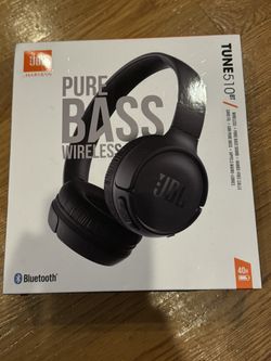 New In Box -JBL Tune 510BT: Wireless On-Ear Headphones with Purebass Sound - Black