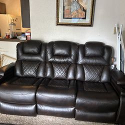Ashley Electric Reclining Sofa With USB Ports and Side Storage