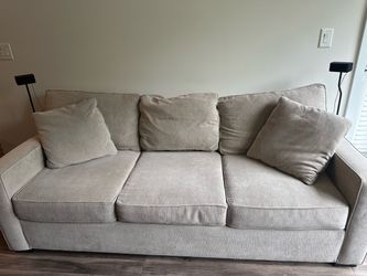 3-Seat Fabric Sofa in Light Beige