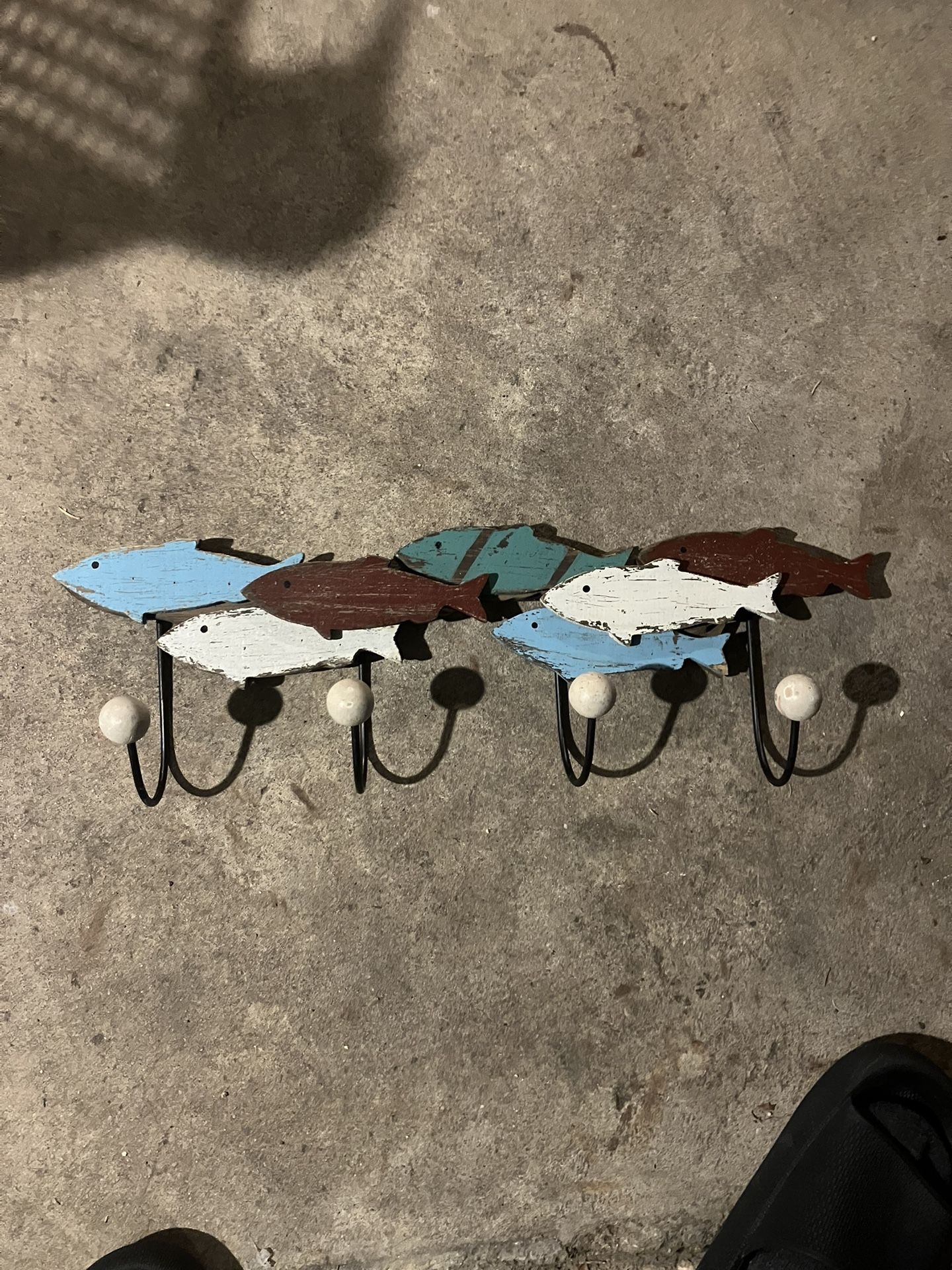 School of Fish Wood/Metal Wall Hanging/Coat Rack