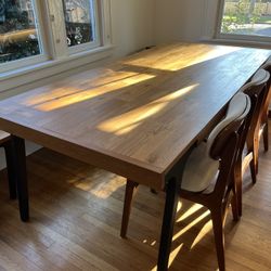 Crate & Barrel Lakin Ext Table + Bench (and Chairs)