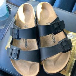 Black Leather Birkenstock Size 43