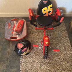 Lightning McQueen bike And Scoot board, Helmet 