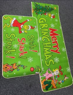 Grinch Christmas Kitchen Rug Set of 2