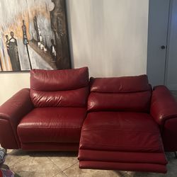 Red Power Recliner Sofa With USB Charger 