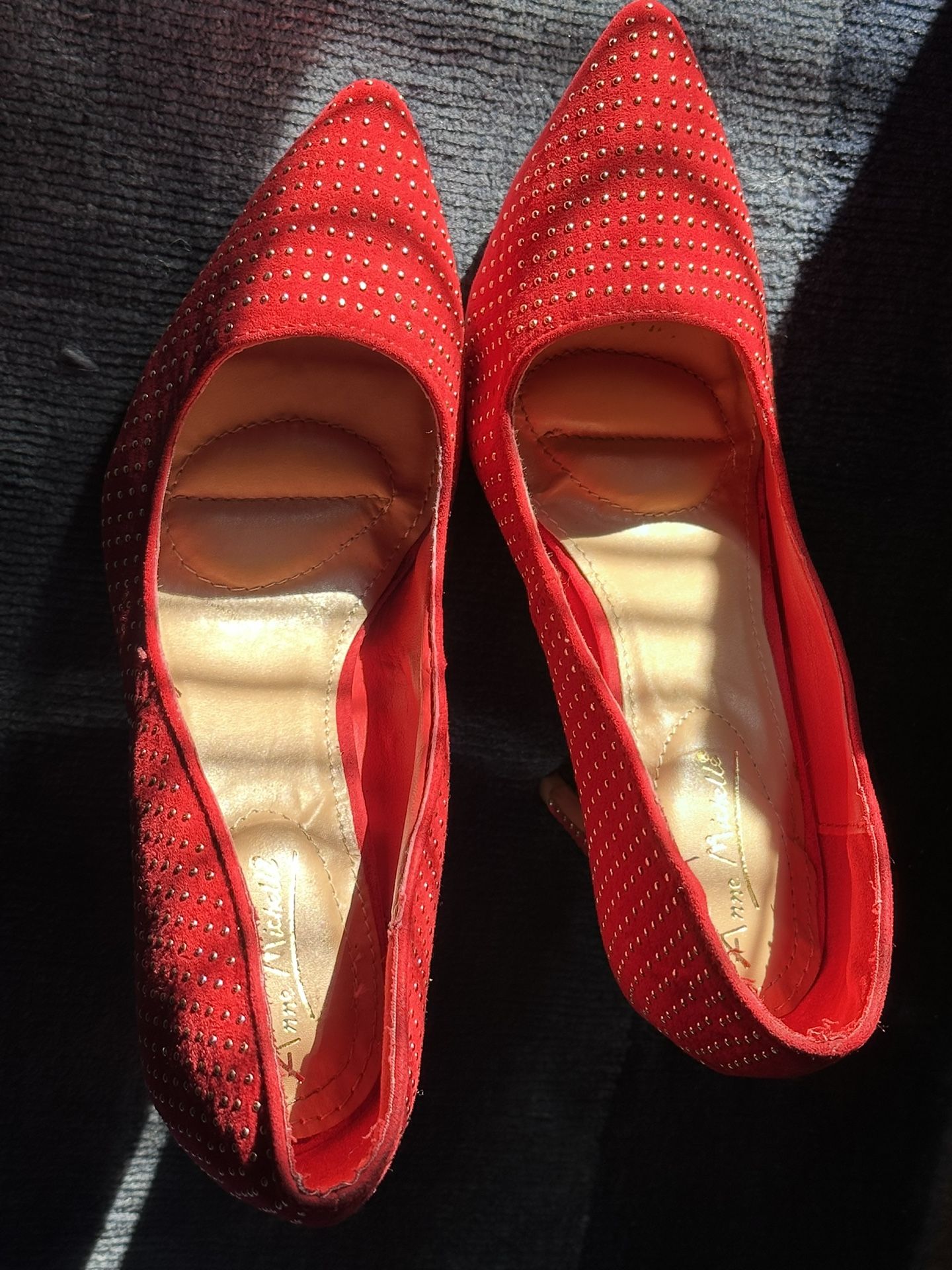 Anne Michelle Rhinestones Red Pumps Pre-owned