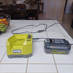 RYOBI 40v. Battery And Charger 