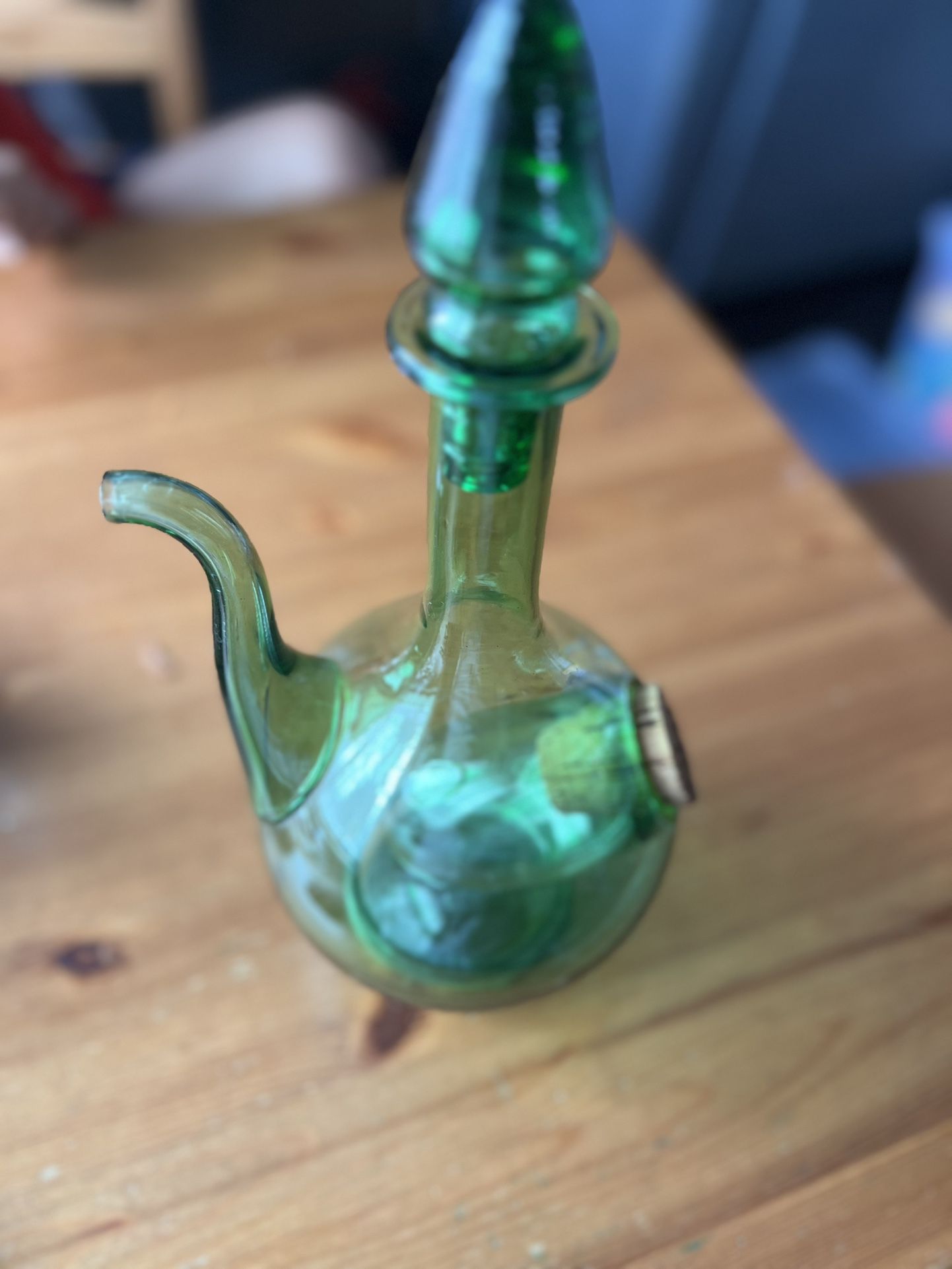 Vintage 70s Italian Blown Glass Decanter