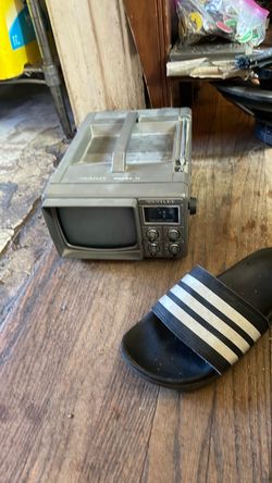 Vintage back and white portable TV ENCINO