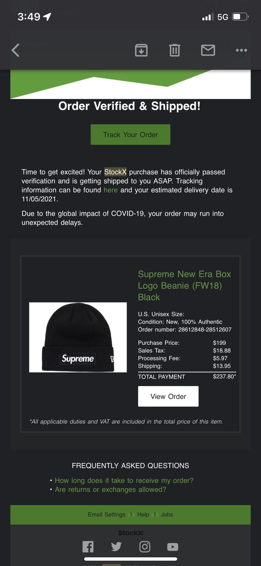 Supreme New Era Box Logo Beanie FW18 - Black