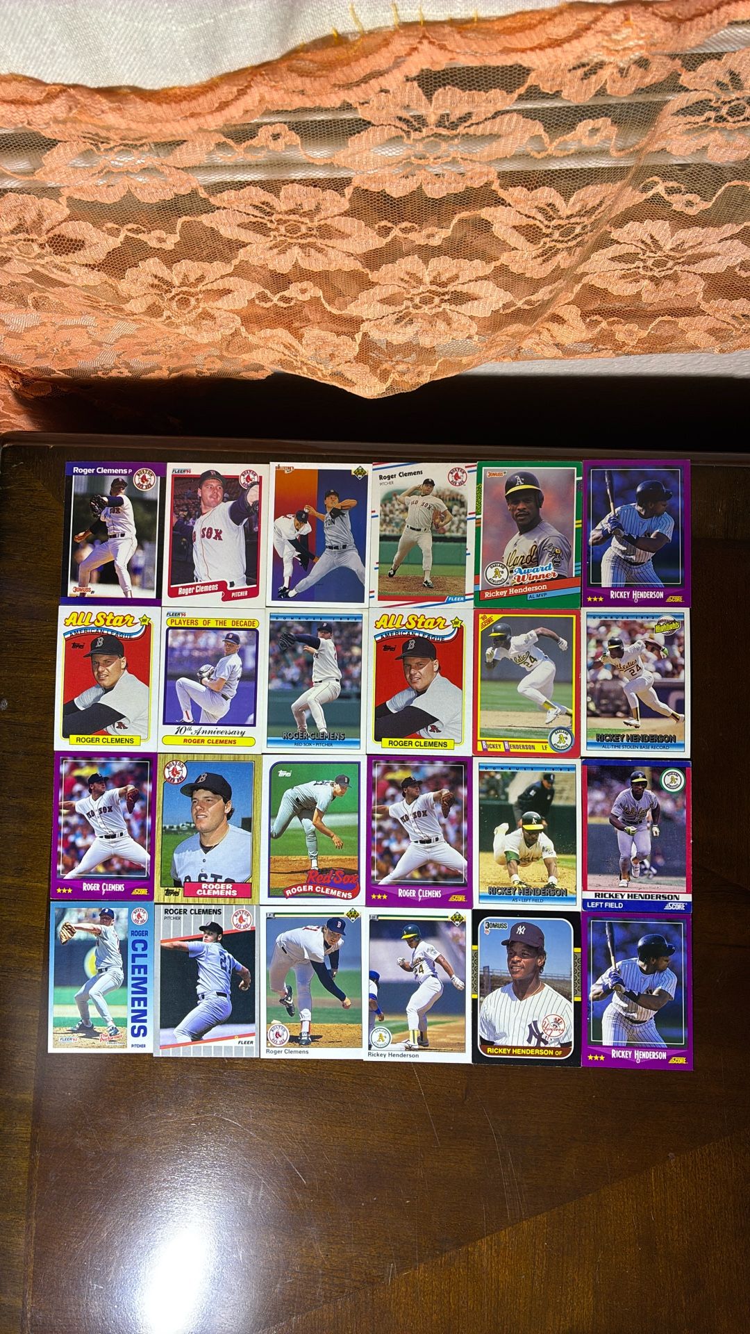24 Baseball Cards Clemens Rickey