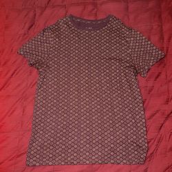 Goodfellow Men's Medium maroon and yellow spotted short sleeve T-shirt M