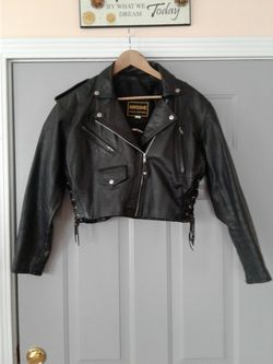 YKK AWSOME CYCLE APPAREL WOMENS LEATHER JACKET