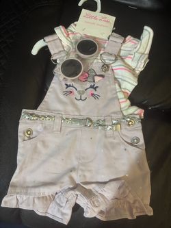 Lavender overalls with glasses