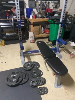 Fitness Gear Olympic Weight Bench with Weights