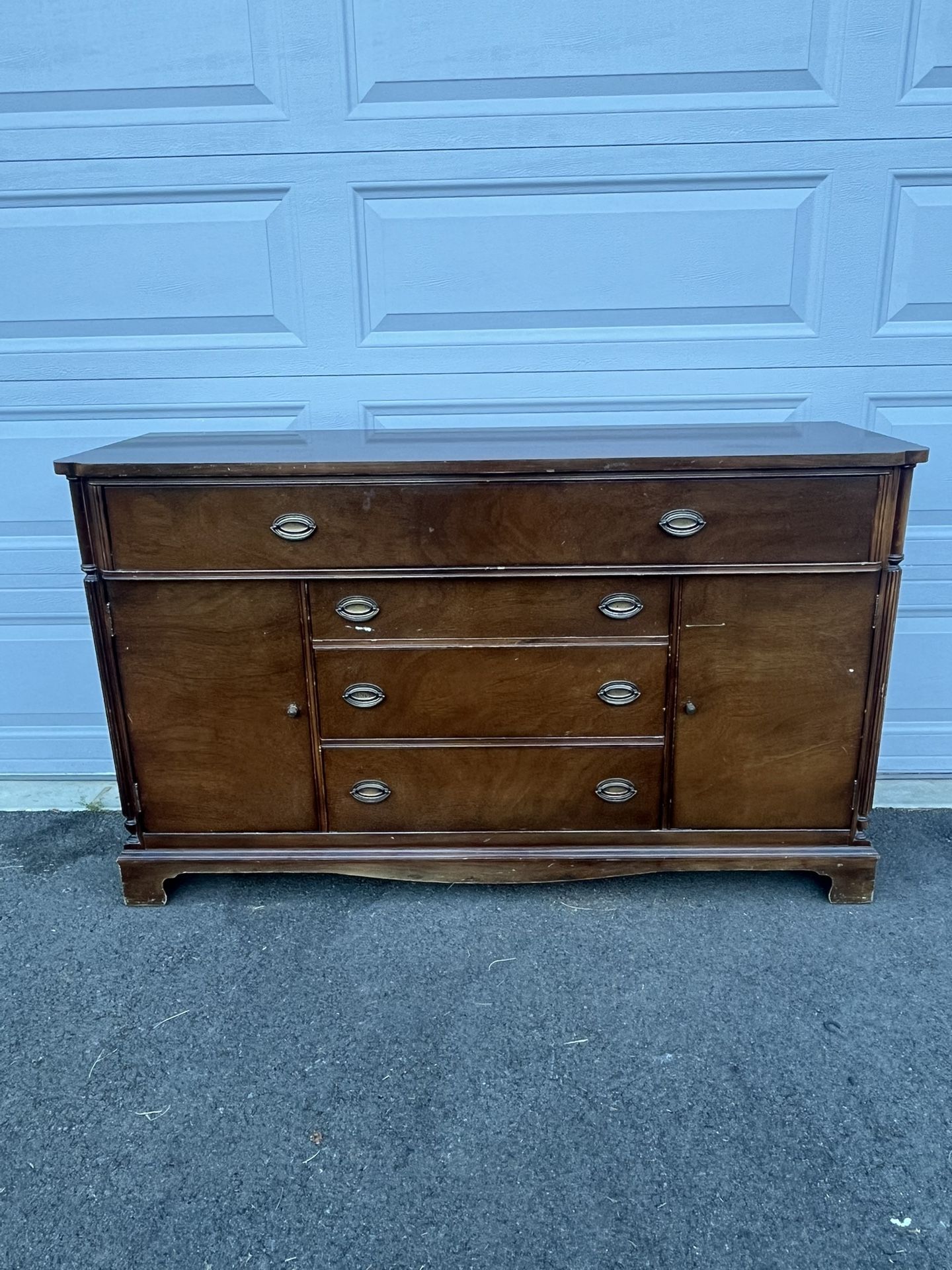 Solid Wood Antique Vintage Hutch Cabinet