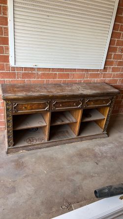 Vintage Solid Wood Console / TV Stand – Project Piece