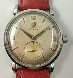 ⭐ VINTAGE OMEGA AUTO TEARDROP LUGS OMEGA BUCKLE NOS LEATHER BAND