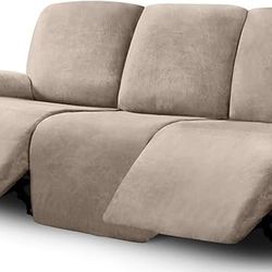 Sofa Cover Velvet Taupe Color